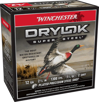 Winchester Ammo XSM122 Drylok Super Steel Magnum 12Gauge 2.75″ 1 1/4oz 2Shot 25 Per Box/10 Case