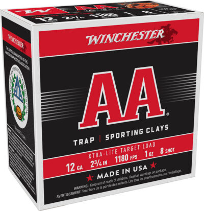 AA XTRA-LITE 12 GAUGE 2-3/4” #8 SHOT SHOTGUN AMMO AA XTRA-LITE 12 GAUGE 2-3/4” 1 OZ #8 SHOT 25/BOX