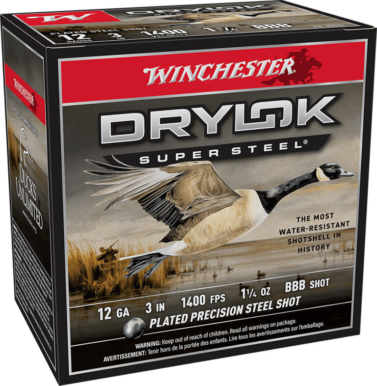 WINCHESTER DRYLOK SUPER STEEL 12 GA 3" BBB  1-1/4 OZ 25 RD/BX 10 BX/CS