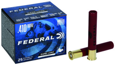 GAME LOAD UPLAND HI-BRASS 410 BORE 3” #6 SHOT SHOTGUN AMMO GAME LOAD UPLAND HI-BRASS 410 BORE 3” 11/16OZ #6 SHOT 25/BOX