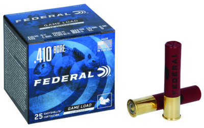 GAME-SHOK UPLAND-GAME AMMO 410 BORE 2-1/2” 1/2 OZ #6 SHOT GAME LOAD UPLAND HB 410 BORE 2-1/2” 1/2OZ #6 SHOT 25/BOX