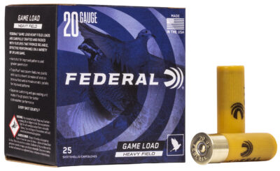 FEDERAL GAME LOAD UPLAND HEAVY FIELD 20 GAUGE 7.5 SHOT GAME LOAD UPLAND HF 20 GAUGE 2-3/4” 1OZ #7.5 SHOT 25/BOX