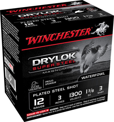 Winchester Ammo XSM1233 Drylok Super Steel Magnum 12Gauge 3″ 1 3/8oz 3Shot 25 Per Box/10 Case