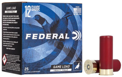 GAME LOAD UPLAND HEAVY FIELD 12 GA 2-3/4” #6 SHOT SHOTGUN AMMO GAME LOAD UPLAND HF 12 GAUGE 2-3/4” 1-1/4OZ #6 SHOT 25/BOX