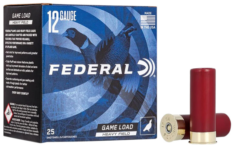 GAME LOAD UPLAND HEAVY FIELD 12 GA 2-3/4'' #6 SHOT SHOTGUN AMMO GAME LOAD UPLAND HF 12 GAUGE 2-3/4'' 1-1/4OZ #6 SHOT 25/BOX