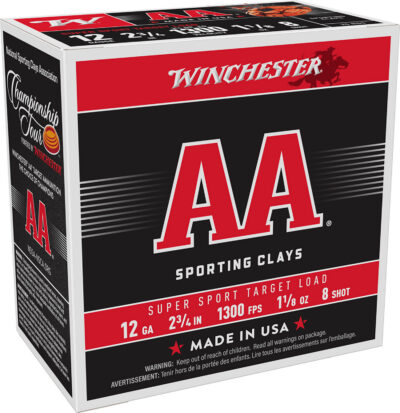 Winchester Ammo AASC128 AA Super Sport Sporting Clay 12Gauge 2.75″ 1 1/8oz 8Shot 25 Per Box/10 Case
