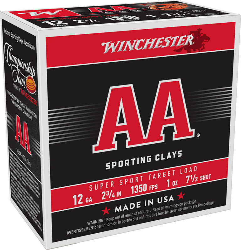 Winchester Ammo AASCL127 AA Super Sport Sporting Clay 12Gauge 2.75" 1oz 7.5Shot 25 Per Box/10 Case