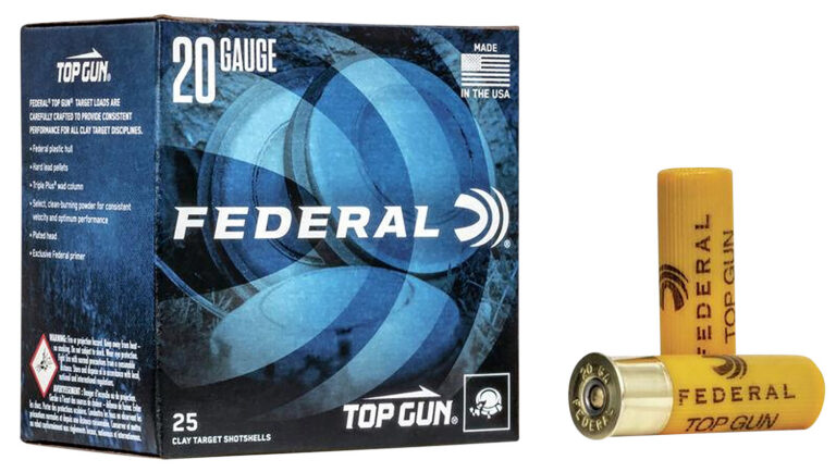 TOP GUN 20 GAUGE 2-3/4'' #7.5 SHOT SHOTGUN AMMO TOP GUN 20 GAUGE 2-3/4'' 7/8OZ #7.5 SHOT 1210 FPA 25/BOX