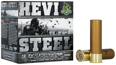 HEVI-Shot HS65003 HEVI-Steel  12Gauge 3.50″ 1 3/8oz 3Shot 25 Per Box/10 Case