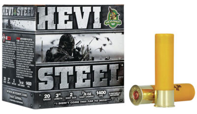 HEVI-Shot HS62002 HEVI-Steel  20Gauge 3″ 7/8oz 2Shot 25 Per Box/10 Case