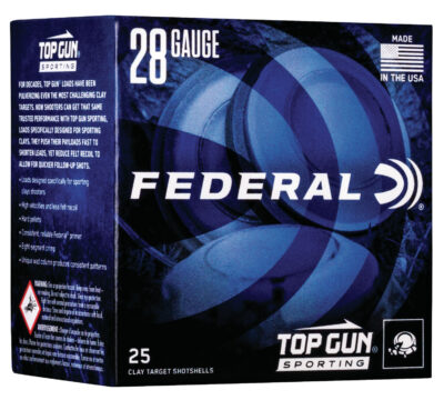 TOP GUN 28 GAUGE 2-3/4” #7.5 SHOT SHOTGUN AMMO TOP GUN 28 GAUGE 2-3/4” 3/4OZ #7.5 SHOT 25/BOX