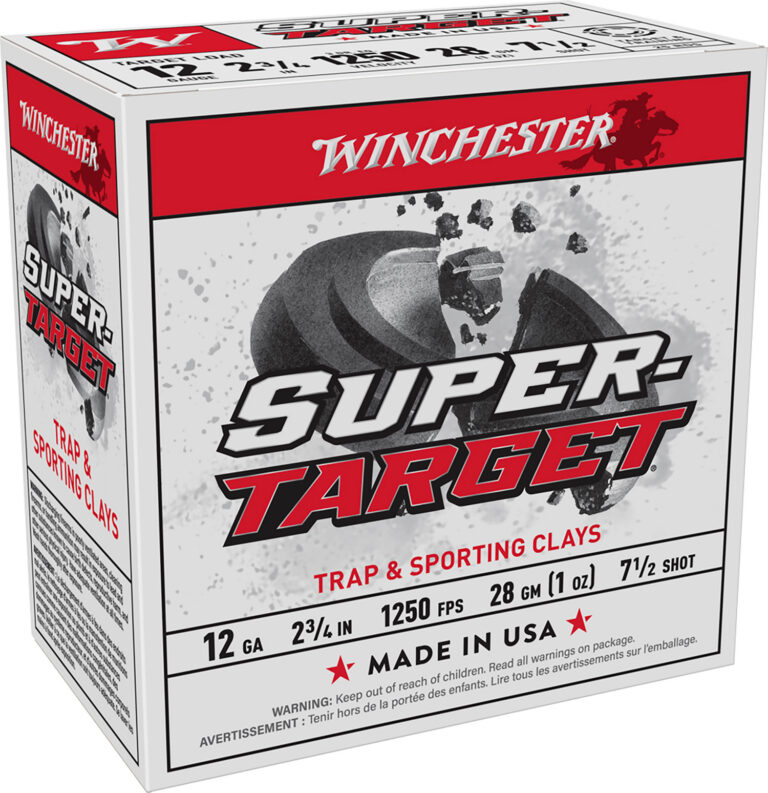 SUPER TARGET 12 GAUGE 2-3/4'' #7-1/2 SHOT SHOTGUN AMMO SUPER TARGET 12 GAUGE 2-3/4'' 1OZ #7-1/2 SHOT 25/BOX