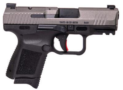 Canik HG5610TN TP9 Elite Subcompact 9mm Luger 3.60″ 15+1,12+1 Black Frame with with Optic Cut Tungsten Gray Cerakote Steel Slide, Interchangeable Backstrap Grip & Picatinny Rail
