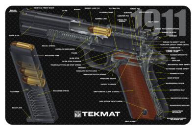 TekMat TEKR171911CA  Cleaning Mat Multi-Color Rubber 11″x17″ 1911 3D Cutaway