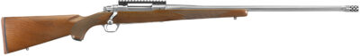 Ruger 57109 Hawkeye Hunter Full Size 300 Win Mag 3+1 24″ Satin Stainless Steel Threaded Barrel, Picatinny Rail Steel Receiver, Fixed American Walnut w/Pistol Grip Stock