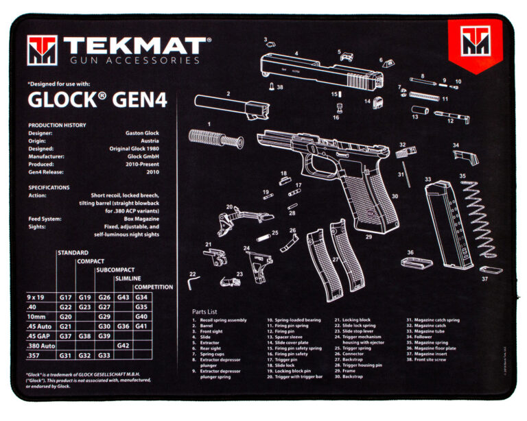 Ultra 20 - Glock G4 Gun Cleaning Mat 15x20