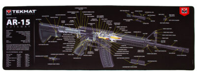 TekMat TEKR44AR15CA AR-15 Cleaning Mat Black/White Rubber 15″x44″ AR-15 3D Cutaway Illustration