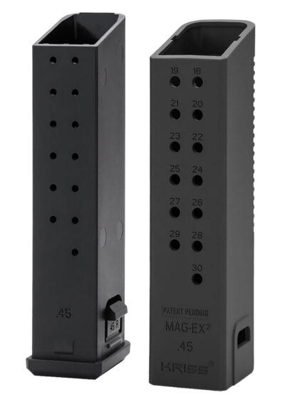 Kriss USA KVAMX2K45BL00 Mag-Ex2 Extension Kit Extended 45 ACP 30 Compatible w/ Glock 21 Gen3-5 13rd Magazines Black Polymer