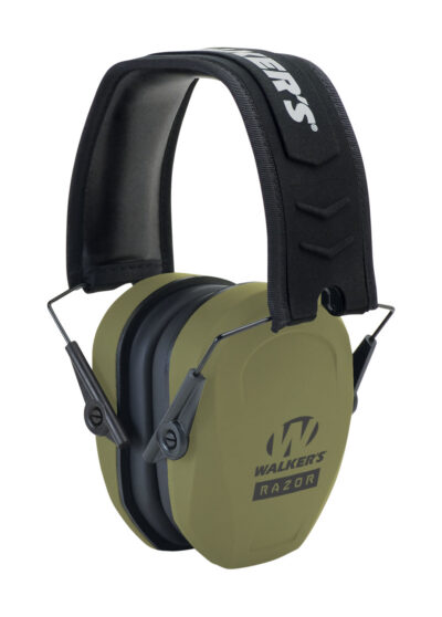 Walker’s GWPRSMPASODG Razor Slim Passive Muff 27 dB Over the Head OD Green/Black Polymer
