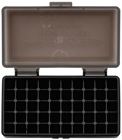 Berry’s 19642 Ammo Box  9mm/380ACP Smoke/Black Polypropylene 50rd