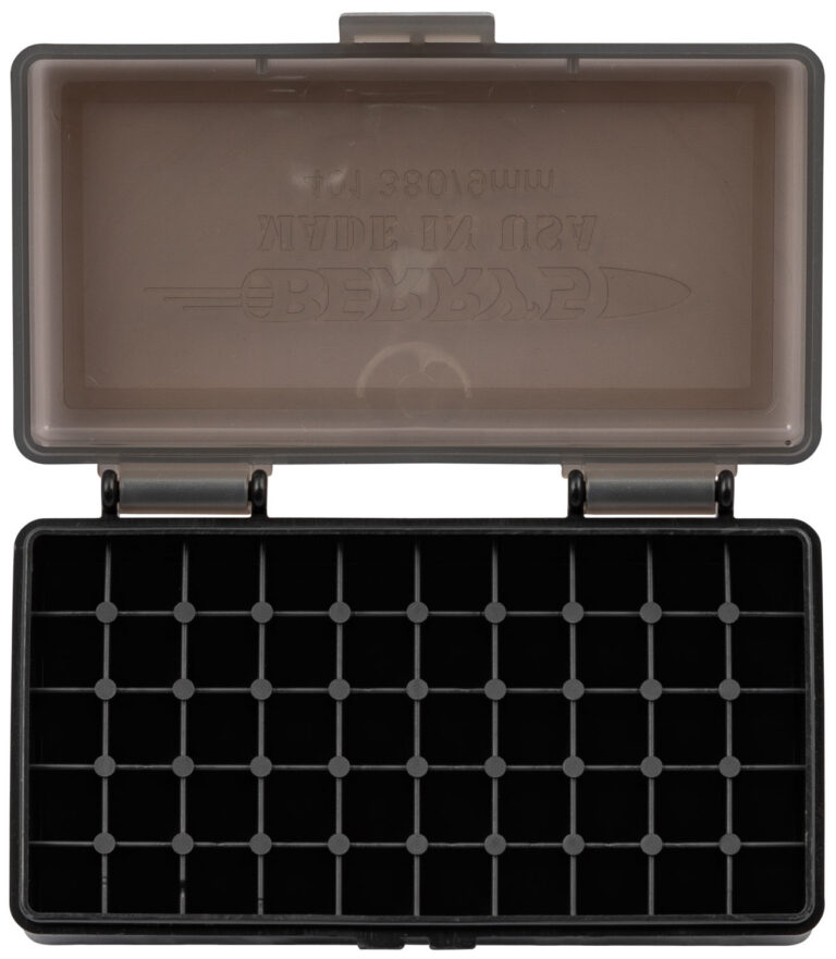Berry's 19642 Ammo Box  9mm/380ACP Smoke/Black Polypropylene 50rd