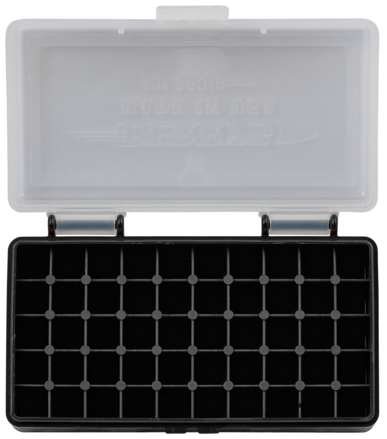 Berry's 71933 Ammo Box 9mm/380ACP Clear/Black Polypropylene 50rd