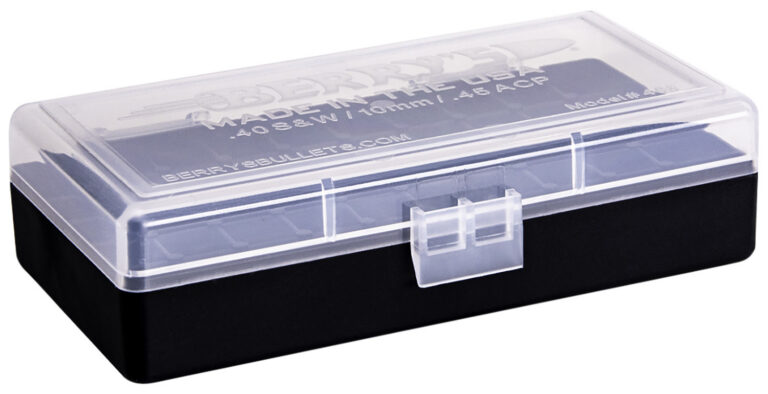 Berry's 67425 Ammo Box 40S&W/45ACP Clear/Black Polypropylene 50rd