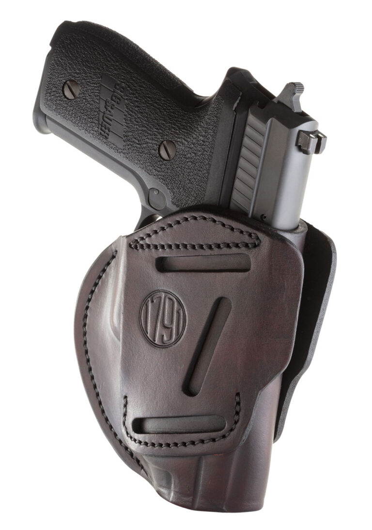 1791 Gunleather 3WH5SBRA 3 Way  Signature Brown Leather OWB Glock 17 Ambidextrou