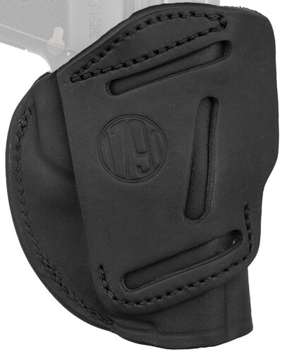 1791 Gunleather 4WH1SBLL 4-Way  IWB/OWB 01 Stealth Black Leather Belt Clip Fits 3-4″ Barrel 1911 Left Hand