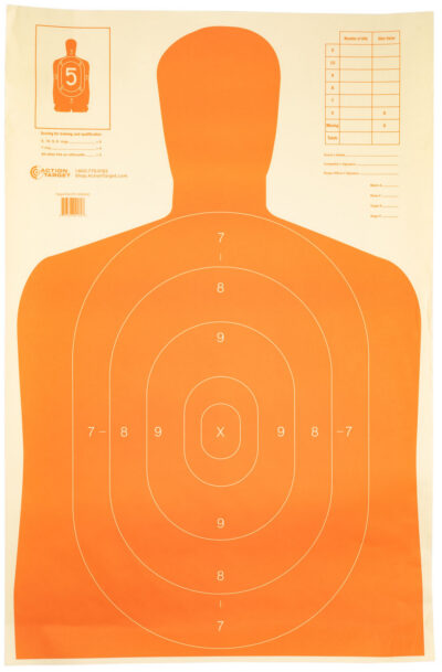 Action Target B27EORANGE Qualification Economy Silhouette Hanging Paper Target 23″ x 35″ 100 Per Box