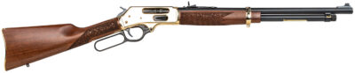 Henry H0244570 Side Gate  Full Size 45-70 Gov 5+1 19.80″ Blued Steel Barrel, Polished Brass Receiver, American Walnut Stock Right Hand