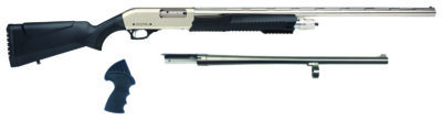 Rock Island MR25P101MC Meriva 3-in-1 Combo 12 Gauge 5+1 3″ 18.50″ Cylinder Bore, 28″ Vent Rib Barrels Chrome Rec Black Synthetic Stock Right Hand (Full Size)