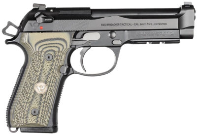 Wilson Combat 92G Brigadier Tactical 9mm Luger 4.70″ 15+1 Black Dirty Olive G10
