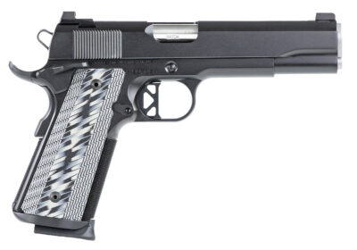 Dan Wesson 01823 Valor  45 ACP 8+1 5″ Stainless Steel Barrel, Black Duty Serrated Stainless Steel Slide & Frame w/Picatinny Rail & Beavertail, Gray G10 Grip, Ambidextrous