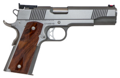 Dan Wesson 01942 Pointman Nine 9mm Luger Caliber with 5″ Barrel, 9+1 Capacity, Overall Stainless Steel Finish, Beavertail Frame, Serrated Brushed Slide & Cocobolo Grip