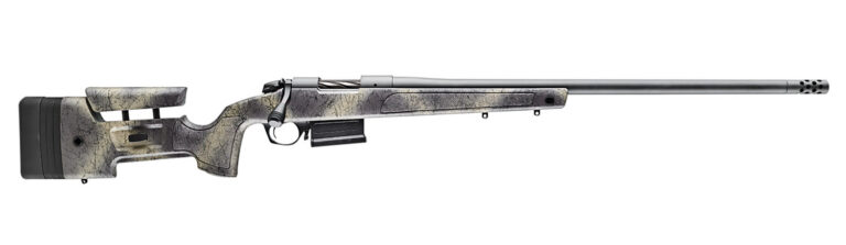 Bergara Rifles B145371 B-14 Wilderness HMR 308 Win 5+1 20" Threaded, Sniper Gray Cerakote Barrel/Rec, Adj. SoftTouch Woodland Camo Stock with Mini-Chassis, Omni Muzzle Brake