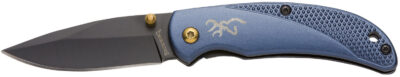 Browning 3220341 Prism 3  2.88″ Drop Point Plain Aluminum Navy Blue Handle Folde