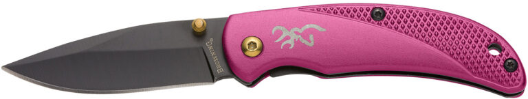 Browning 3220343 Prism 3  2.88" Drop Point Plain Aluminum Plum Handle Folder