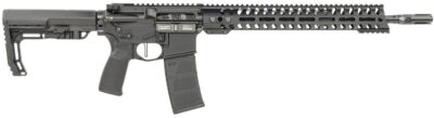 Patriot Ordnance Factory 01644 Minuteman Direct Impingement 5.56x45mm 30+1 16.50″ Nitride Treated Threaded Barrel, Black Hard Coat Anodized Receiver, Synthetic 6 Position MFT Minimalist Stock