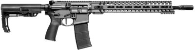 Patriot Ordnance Factory 01645 Minuteman Direct Impingement 5.56x45mm 30+1 16.50″ Nitride Treated Threaded Barrel, Tungsten Cerakote Receiver, Synthetic 6 Position MFT Minimalist Stock