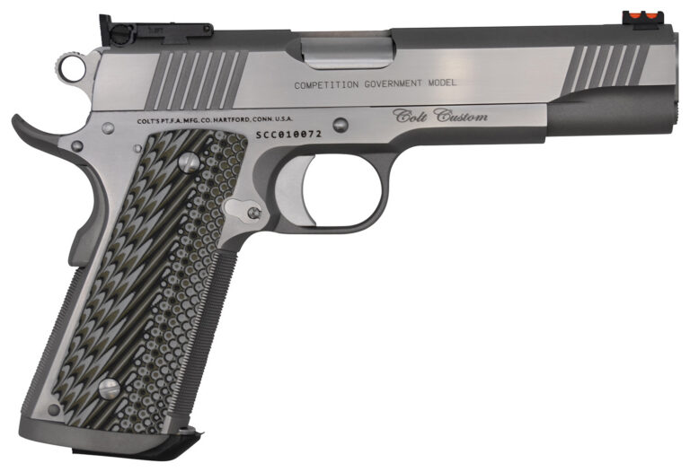 Colt Mfg O1073CS 1911 Custom Competition SAO 38 Super 5" 9+1 Brushed Stainless B