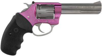 Charter Arms 52232 Pathfinder Lite 22 LR 8 Shot, 4.20″ Matte Stainless Steel Barrel & Cylinder, Pink Aluminum Frame w/Black Finger Grooved Rubber Grip, Exposed Hammer