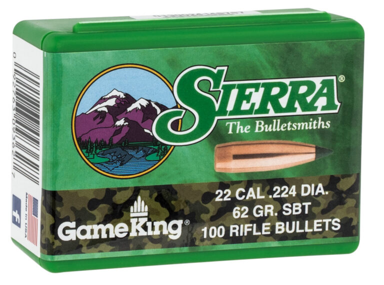 .22 Caliber (.224) High Velocity 62 gr.SBT GameKing 100 count bullets