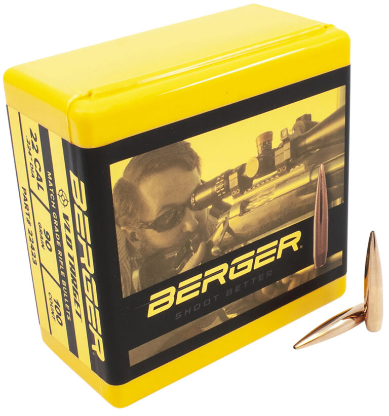 Berger Bullets 22423 Target22 Caliber .224 90 GR Secant Very Low Drag 100 Box