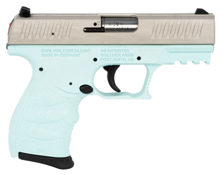 Walther Arms 5082512 CCP M2 380 ACP 3.54" 8+1 Angel Blue Stainless Black Polymer