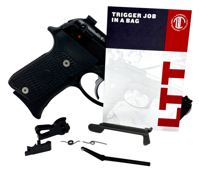 Langdon Tactical Tech 92TJIBE13 Trigger Job In A Bag Black Curved Fits Beretta 92/96/M9 not A1 Right Hand