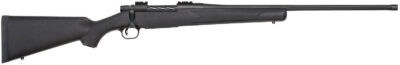 Mossberg 28118 Patriot  Full Size 300 Win Mag 3+1 24″ Matte Blued Fluted Threaded Barrel, Drilled & Tapped Matte Blued Stainless Steel Receiver, Black Fixed Synthetic Stock, Right Hand