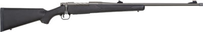 Mossberg 28136 Patriot  Full Size 338 Win Mag 3+1 24″ Stainless Cerakote Threaded Barrel, Drilled & Tapped Cerakote Stainless Steel Receiver, Black Fixed Synthetic Stock, Right Hand