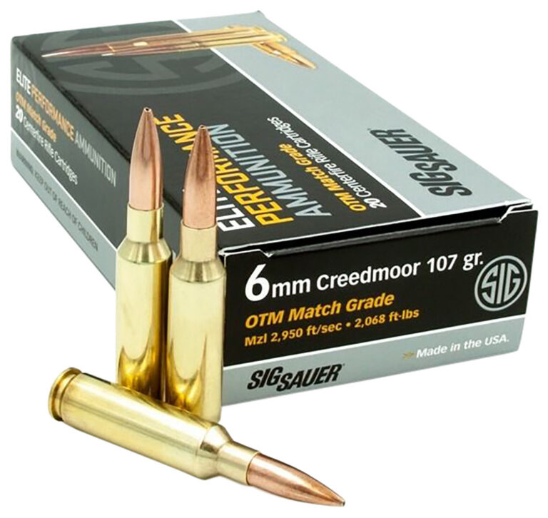 Sig Sauer Elite Match Grade Performance Rifle Ammo 6mm Creedmoor 107 gr. OTM 20 rd.