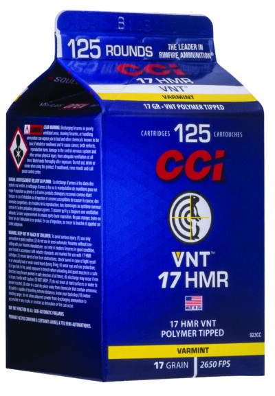 CCI 923CC Varmint VNT 17 HMR 17 gr Varmint Tipped 125 Bx/ 10 Cs